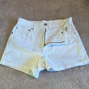 High Rise Madewell White Jean Shorts